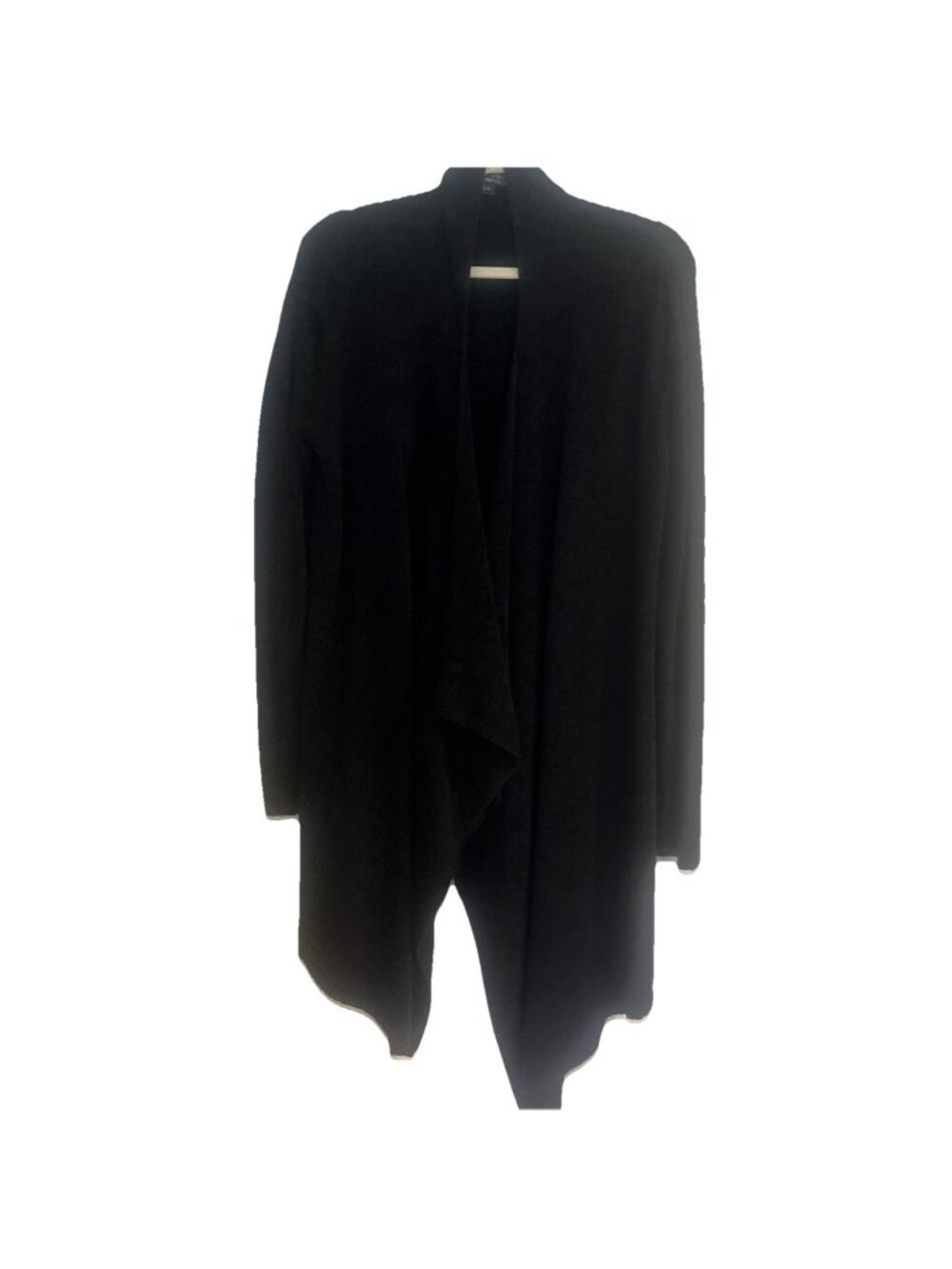 Barefoot Dreams Bamboo Chic Black Cardigan Waterfall Open Front Pockets L/XL